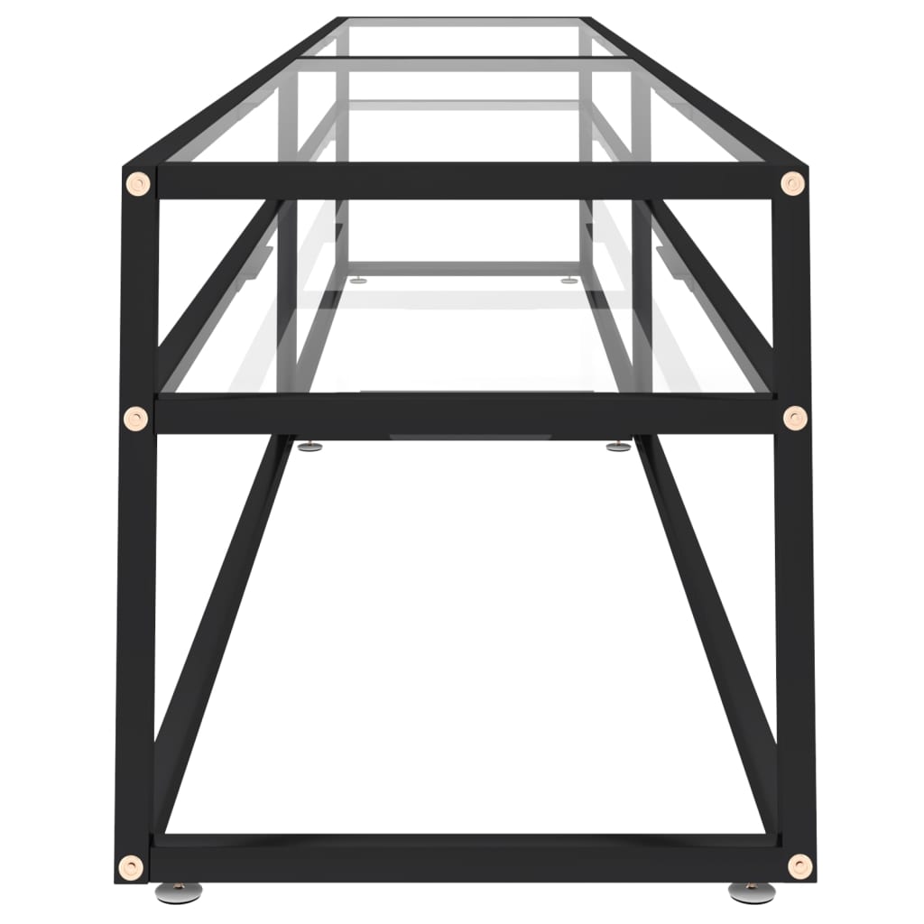 Έπιπλο Τηλεόρασης Διαφανές 220 x 40 x 40,5 εκ. από Ψημένο Γυαλί 4