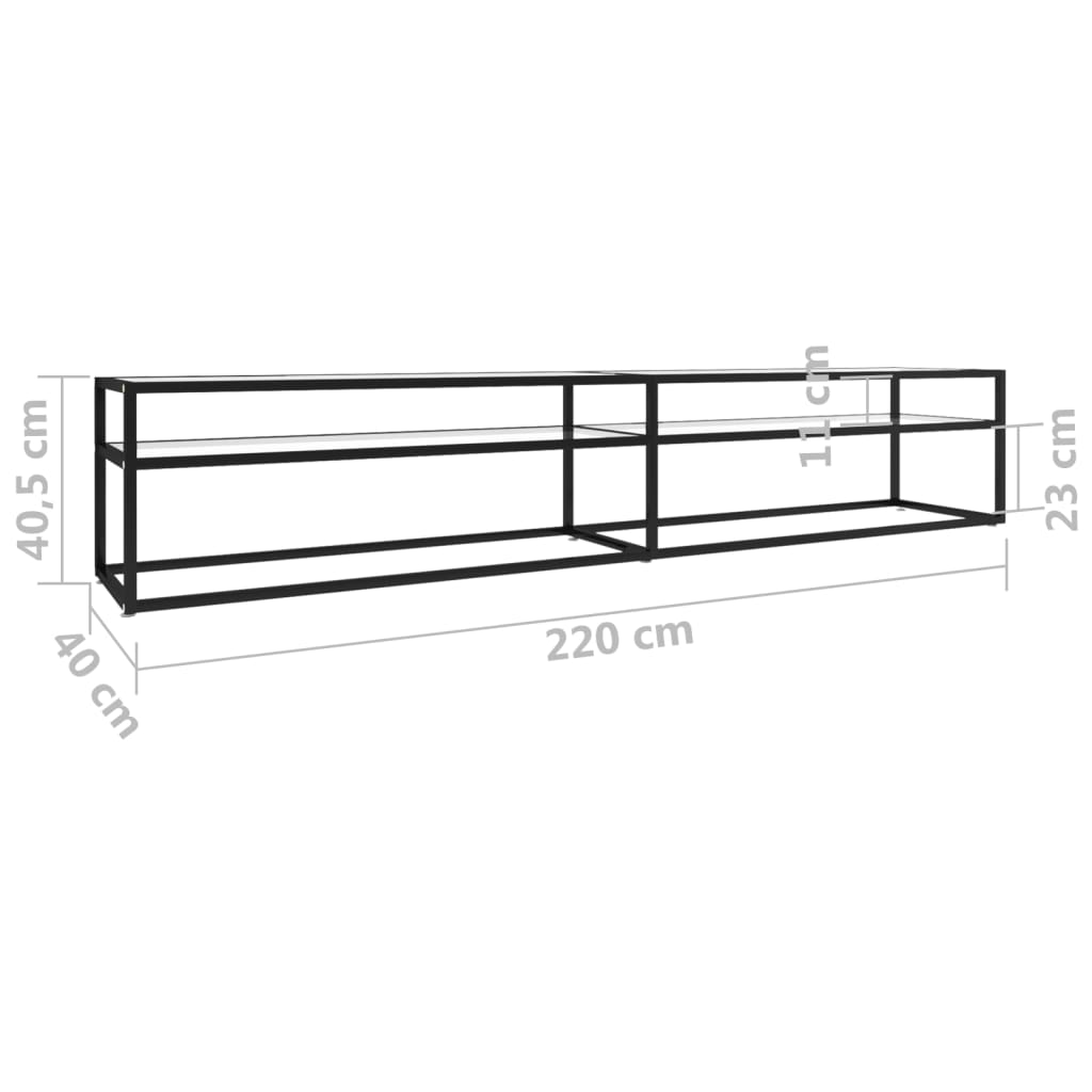 Έπιπλο Τηλεόρασης Διαφανές 220 x 40 x 40,5 εκ. από Ψημένο Γυαλί 6