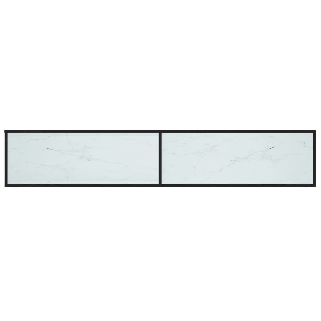 Έπιπλο Τηλεόρασης Λευκό Όψη Μαρμάρου 220x40x40,5εκ Ψημένο Γυαλί 5