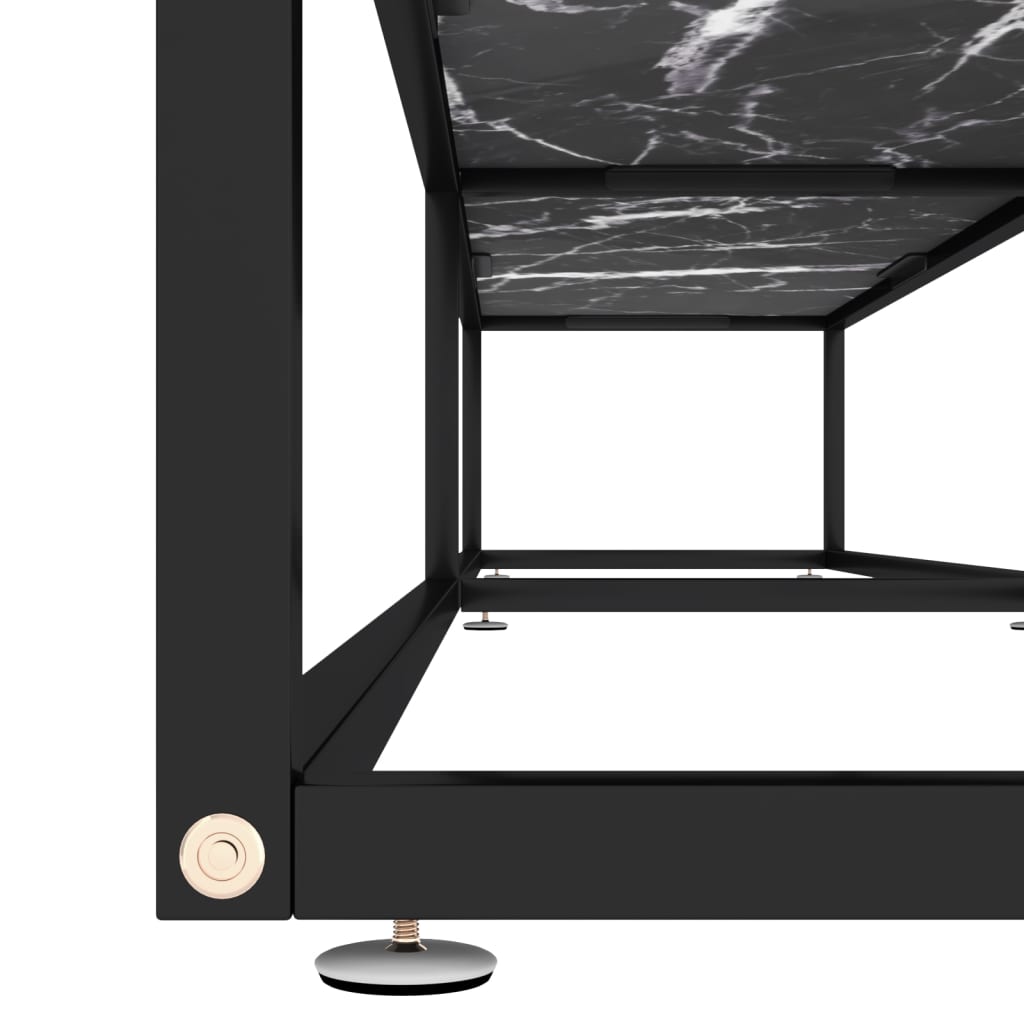 Έπιπλο Τηλεόρασης Μαύρο Όψη Μαρμάρου 220x40x40,5εκ Ψημένο Γυαλί 6