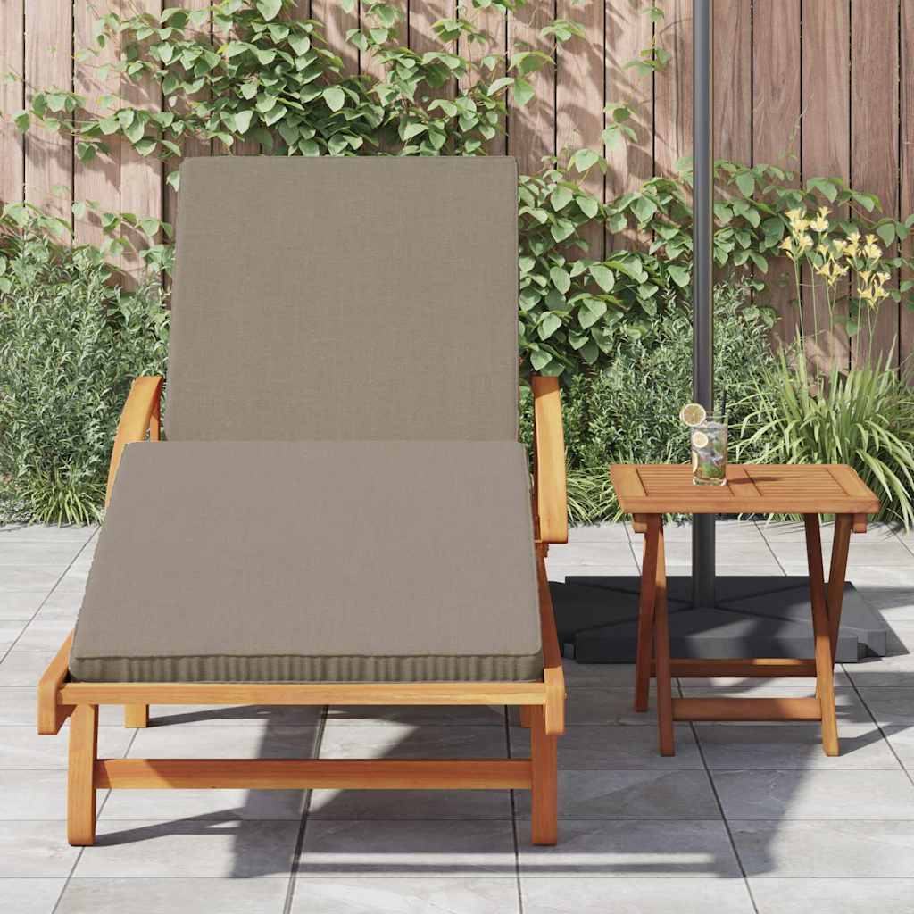 Ξαπλώστρα Ήλιου με Μαξιλάρι και Τραπέζι Taupe Μασίφ Ξύλο Ακακίας 3