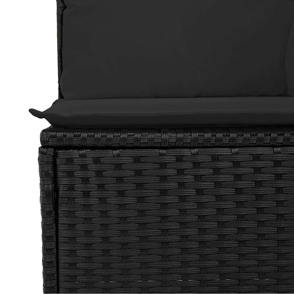 Καναπές Κήπου 6 Τεμαχίων Μαύρο από Συνθετικό Ρατάν με Μαξιλάρια 10