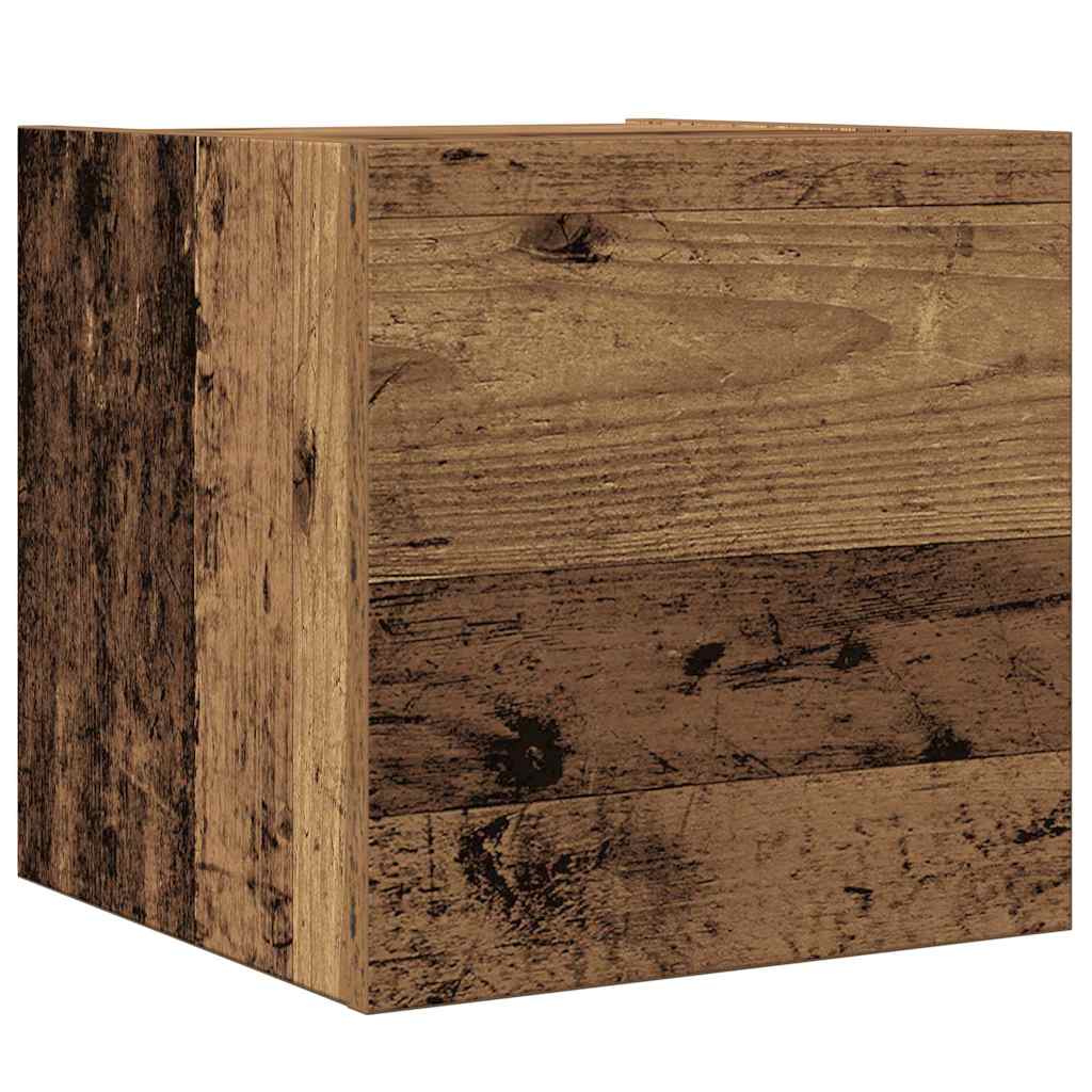 9 τεμαχίων σετ ντουλαπιών τηλεόρασης με επίτοιχο παλιό ξύλο 10