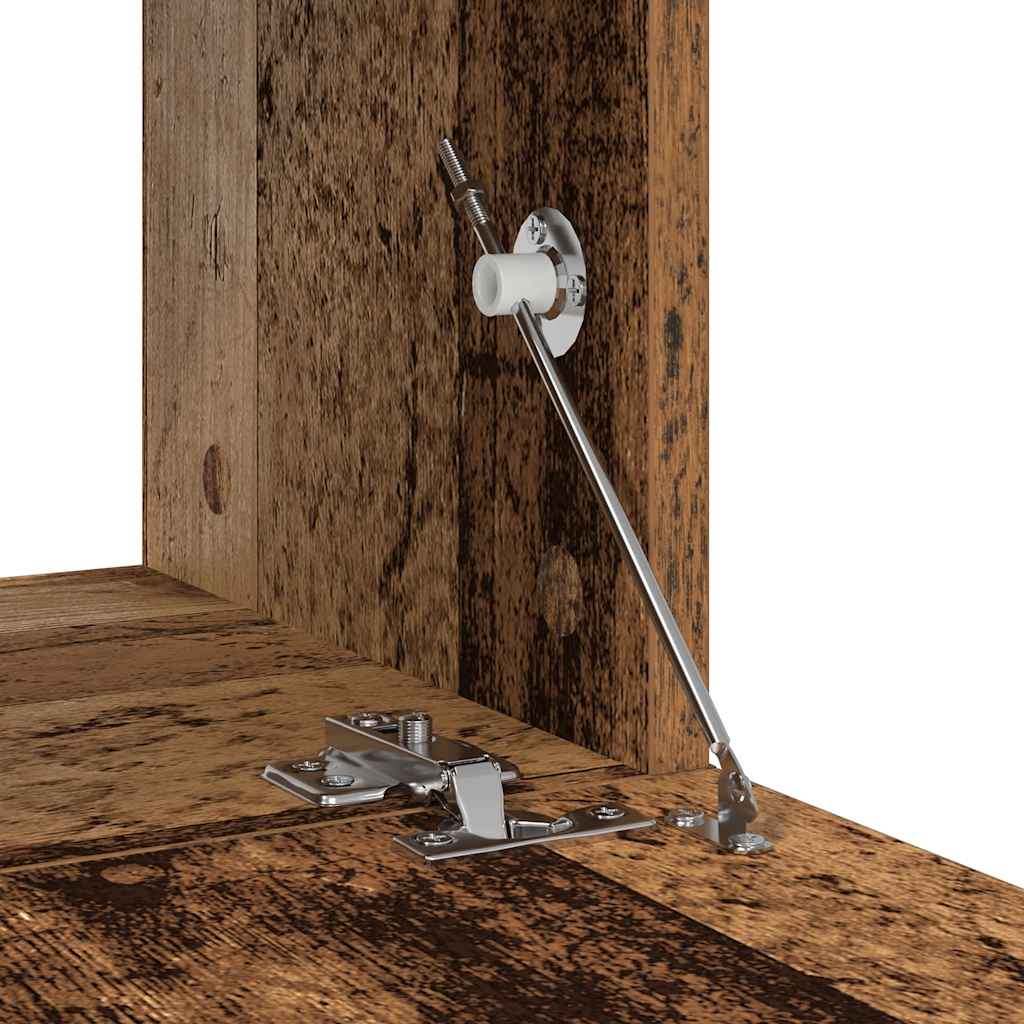 4 τεμαχίων σετ ντουλαπιών τηλεόρασης με επίτοιχο παλιό ξύλο 9