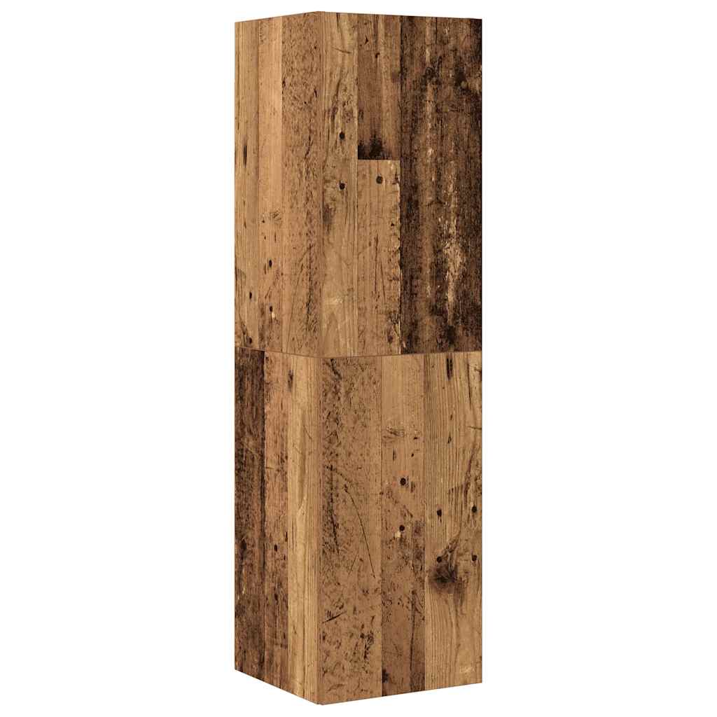 4 τεμαχίων σετ ντουλαπιών τηλεόρασης με επίτοιχο παλιό ξύλο 4