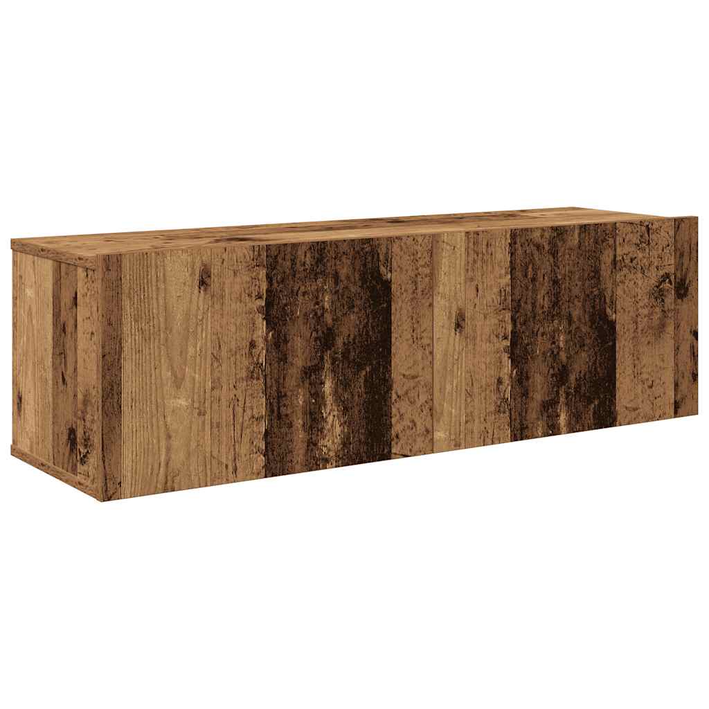 4 τεμαχίων σετ ντουλαπιών τηλεόρασης με επίτοιχο παλιό ξύλο 6