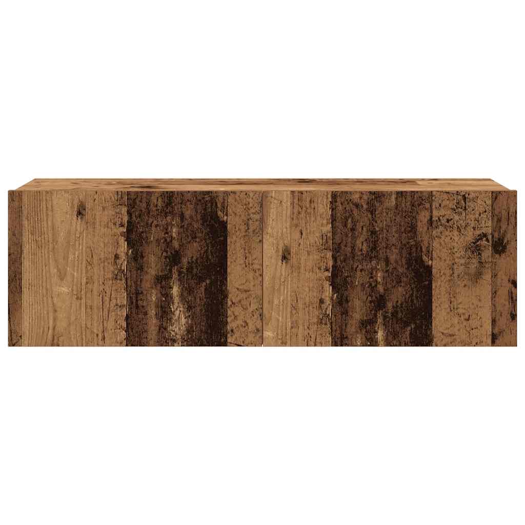 4 τεμαχίων σετ ντουλαπιών τηλεόρασης με επίτοιχο παλιό ξύλο 9