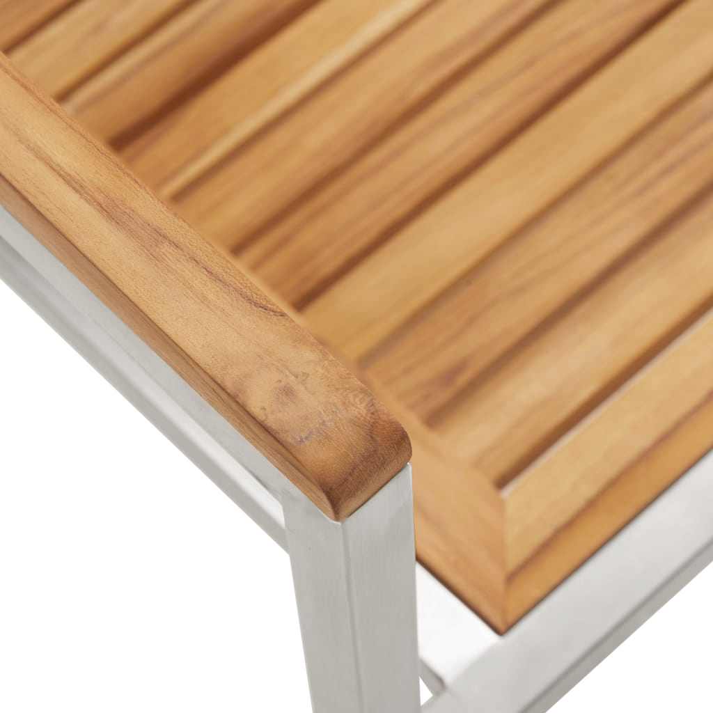 Ξαπλώστρα με Καρέκλες Κήπου 3 τμχ Μασίφ Ξύλο Teak 10