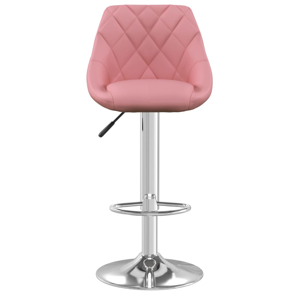 Σκαμπό Μπαρ 2 τεμ. Ροζ Βελούδινα 4
