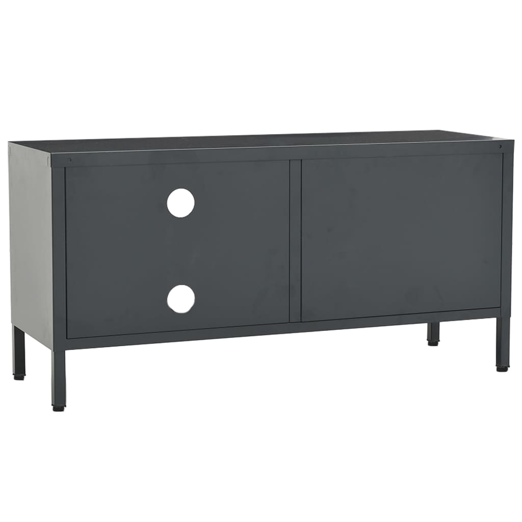 Έπιπλο Τηλεόρασης Ανθρακί 90 x 30 x 44 εκ. από Ατσάλι και Γυαλί 5