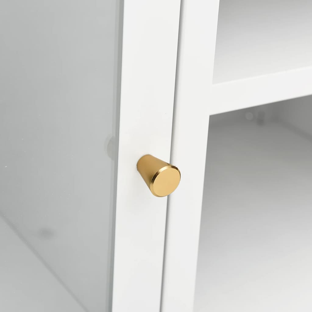 Έπιπλο Τηλεόρασης Λευκό 105 x 35 x 52 εκ. από Ατσάλι και Γυαλί 8