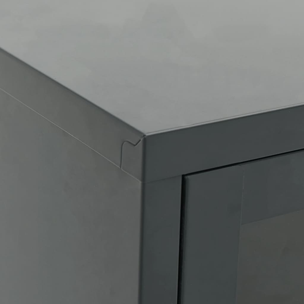Έπιπλο Τηλεόρασης Ανθρακί 105 x 35 x 52 εκ από Ατσάλι και Γυαλί 8
