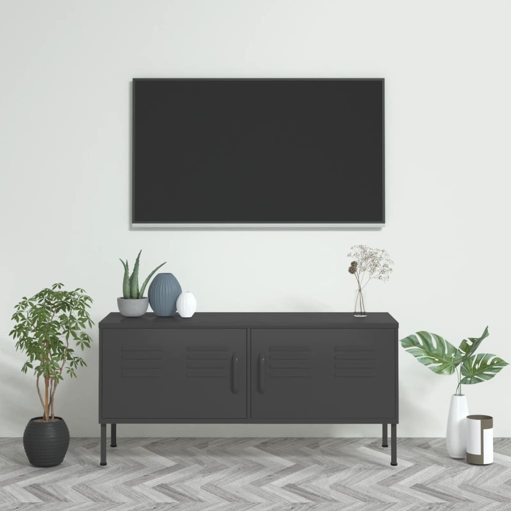 Έπιπλο Τηλεόρασης Ανθρακί 105x35x50 εκ. από Ατσάλι 1