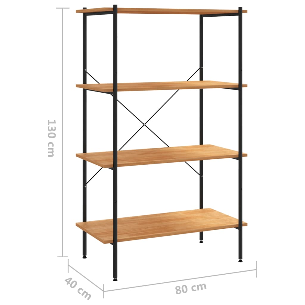 Ραφιέρα 4 Επιπέδων Μαύρη και Δρυς 80 x 40 x 130 εκ. 7