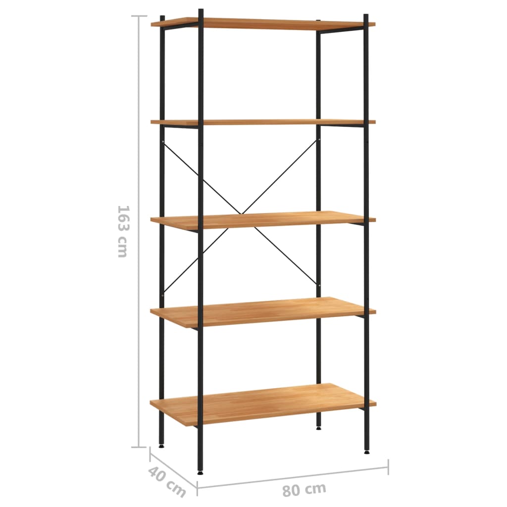 Ραφιέρα 5 Επιπέδων Μαύρη και Δρυς 80 x 40 x 163 εκ. 7