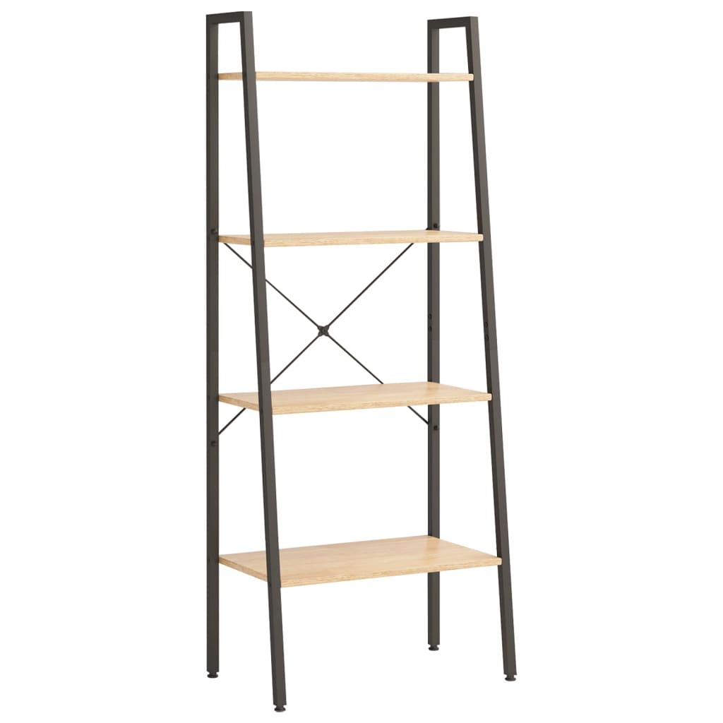Ραφιέρα 4 Επιπέδων Ανοιχτό Καφέ & Μαύρο 56 x 35 x 140 εκ. 2