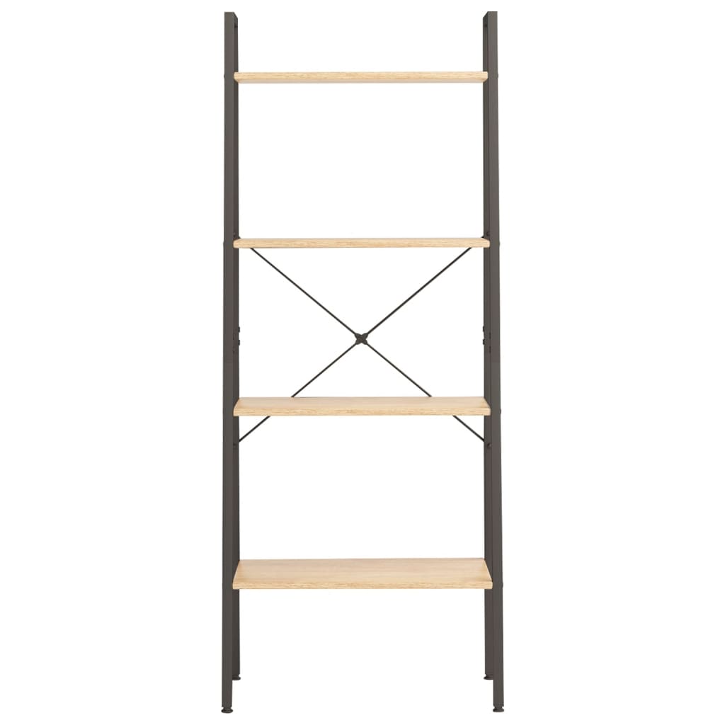 Ραφιέρα 4 Επιπέδων Ανοιχτό Καφέ & Μαύρο 56 x 35 x 140 εκ. 3