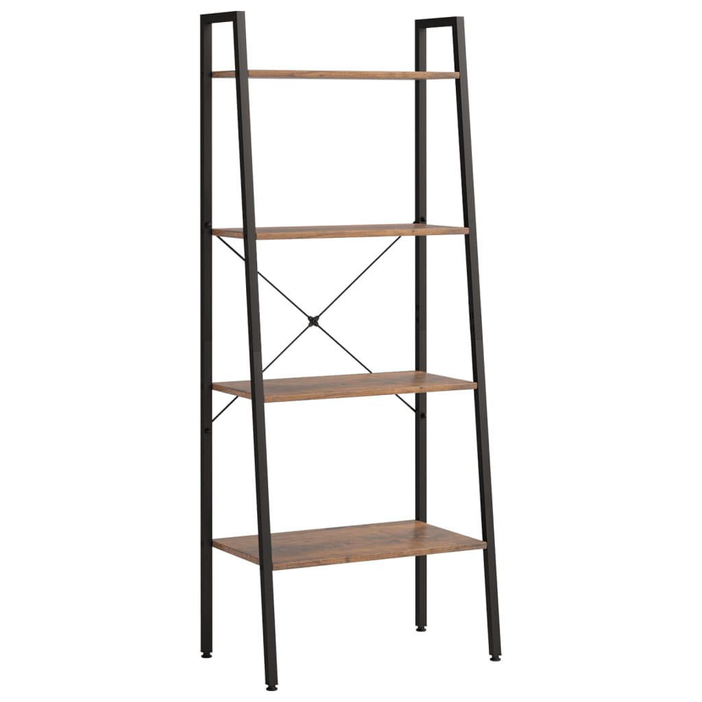 Ραφιέρα 4 Επιπέδων Σκούρο Καφέ & Μαύρο 56x35x140 εκ. 2