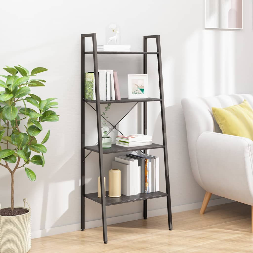 Ραφιέρα Όρθια 4 Επιπέδων Μαύρη 56 x 35 x 140 εκ. 1