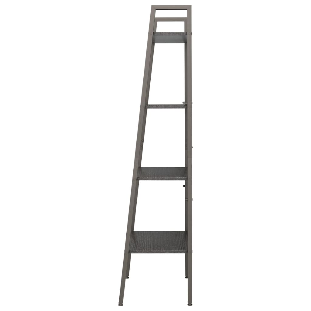 Ραφιέρα Όρθια 4 Επιπέδων Μαύρη 56 x 35 x 140 εκ. 4