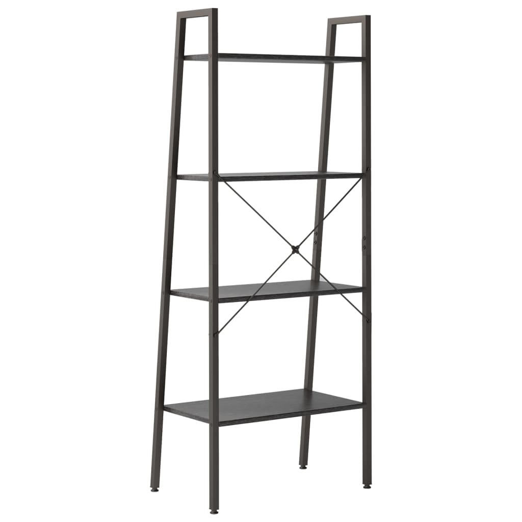 Ραφιέρα Όρθια 4 Επιπέδων Μαύρη 56 x 35 x 140 εκ. 5