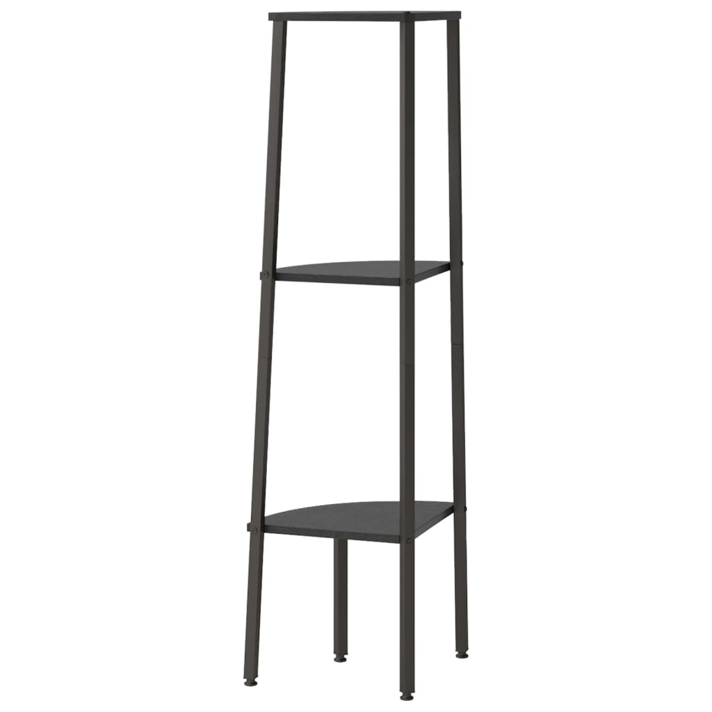 Ραφιέρα Γωνιακή 3 Επίπεδων Μαύρο 45,5x31,5x120 εκ. 5