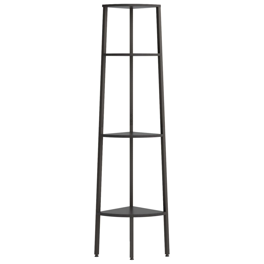 Ραφιέρα Γωνιακή 4 Επίπεδων Μαύρη 45,5 x 31,5 x 150 εκ. 3