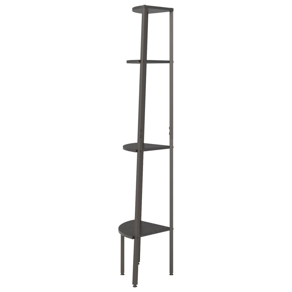 Ραφιέρα Γωνιακή 4 Επίπεδων Μαύρη 45,5 x 31,5 x 150 εκ. 4