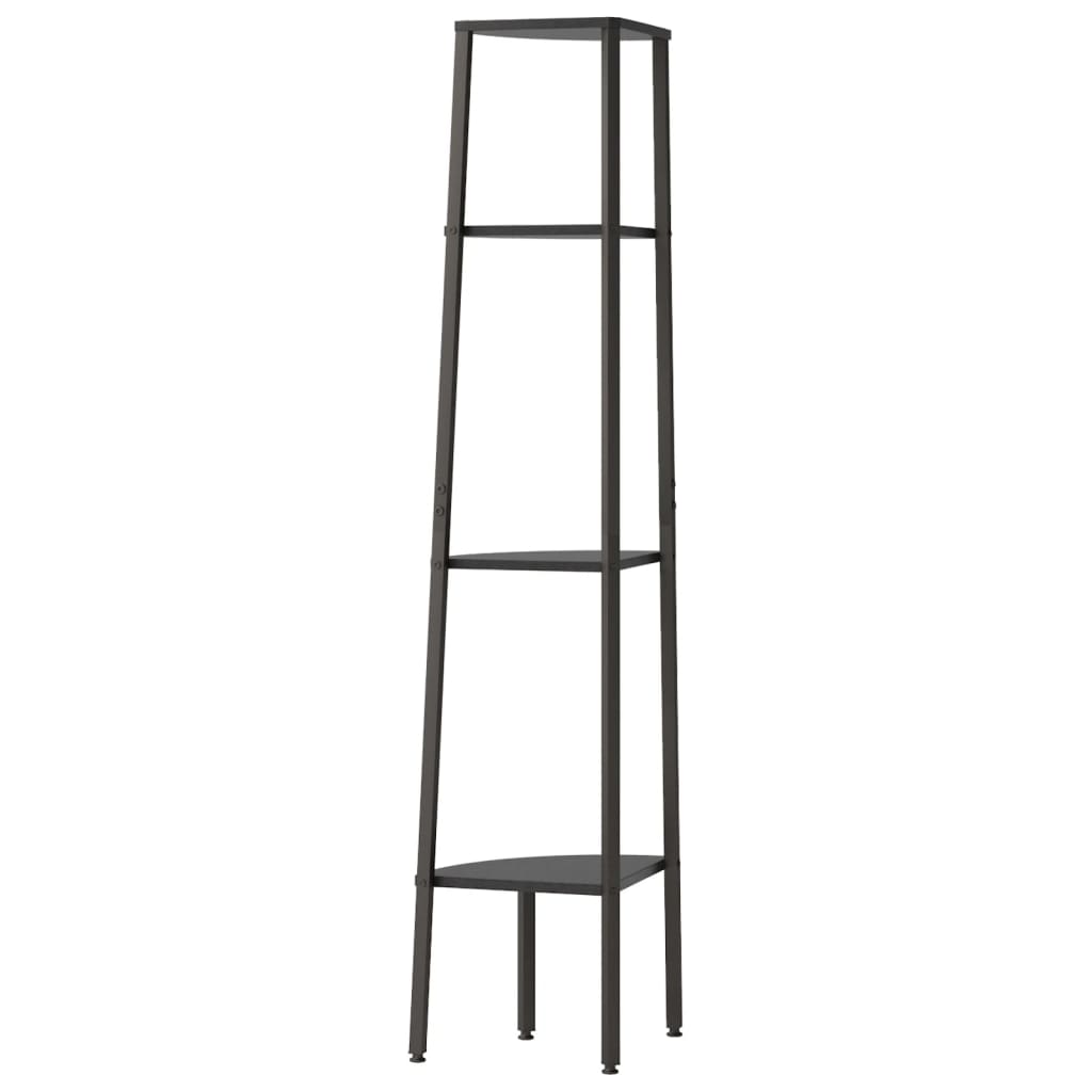 Ραφιέρα Γωνιακή 4 Επίπεδων Μαύρη 45,5 x 31,5 x 150 εκ. 5