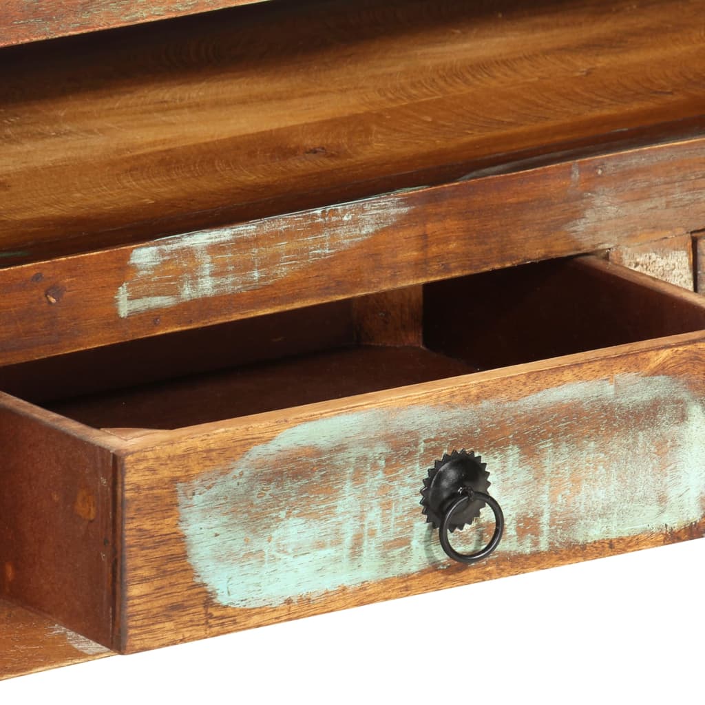 Έπιπλο Τηλεόρασης 110x30x40εκ. Πολύχρωμο από Μασίφ Ανακυκ. Ξύλο 6