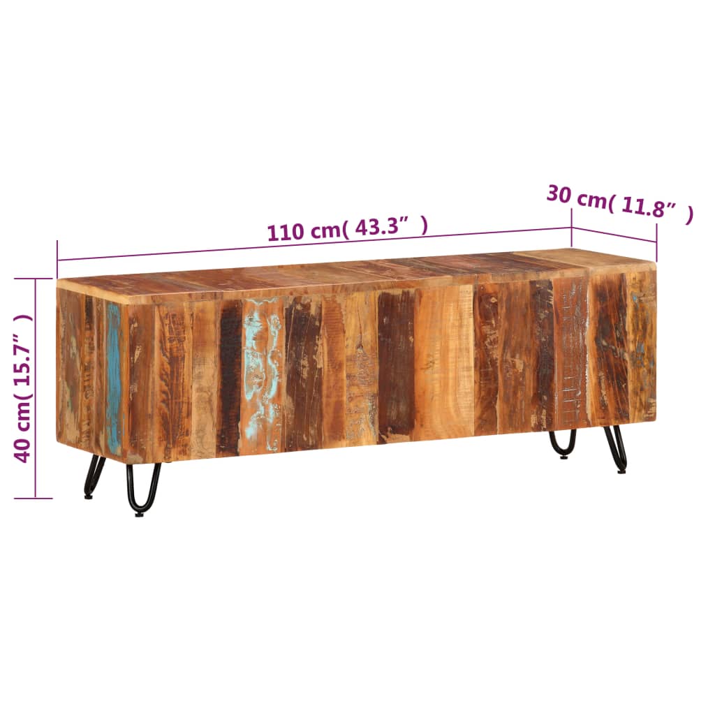 Έπιπλο Τηλεόρασης 110 x 30 x 40 εκ. από Μασίφ Ανακυκλωμένο Ξύλο 6
