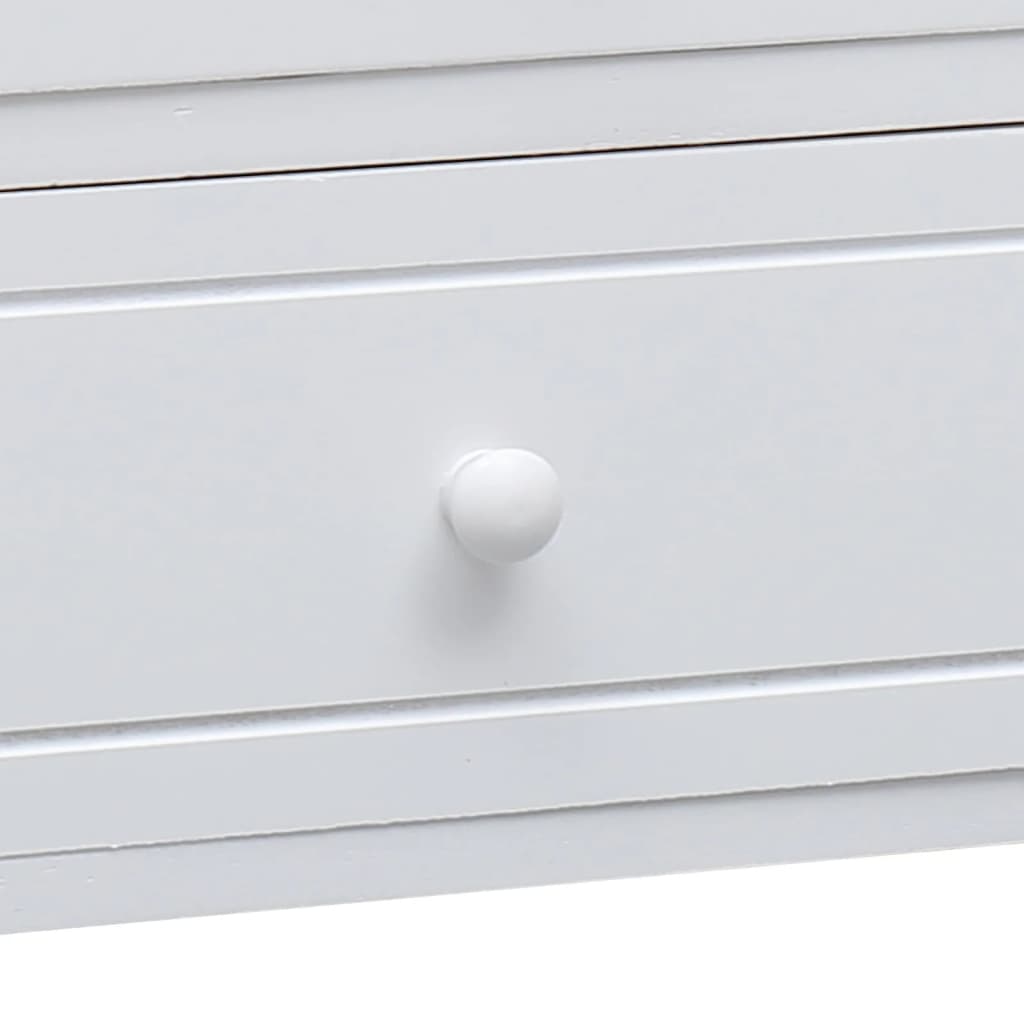 Έπιπλο Τηλεόρασης Λευκό 108x30x40 εκ. από Μασίφ Ξύλο Παυλώνιας 5