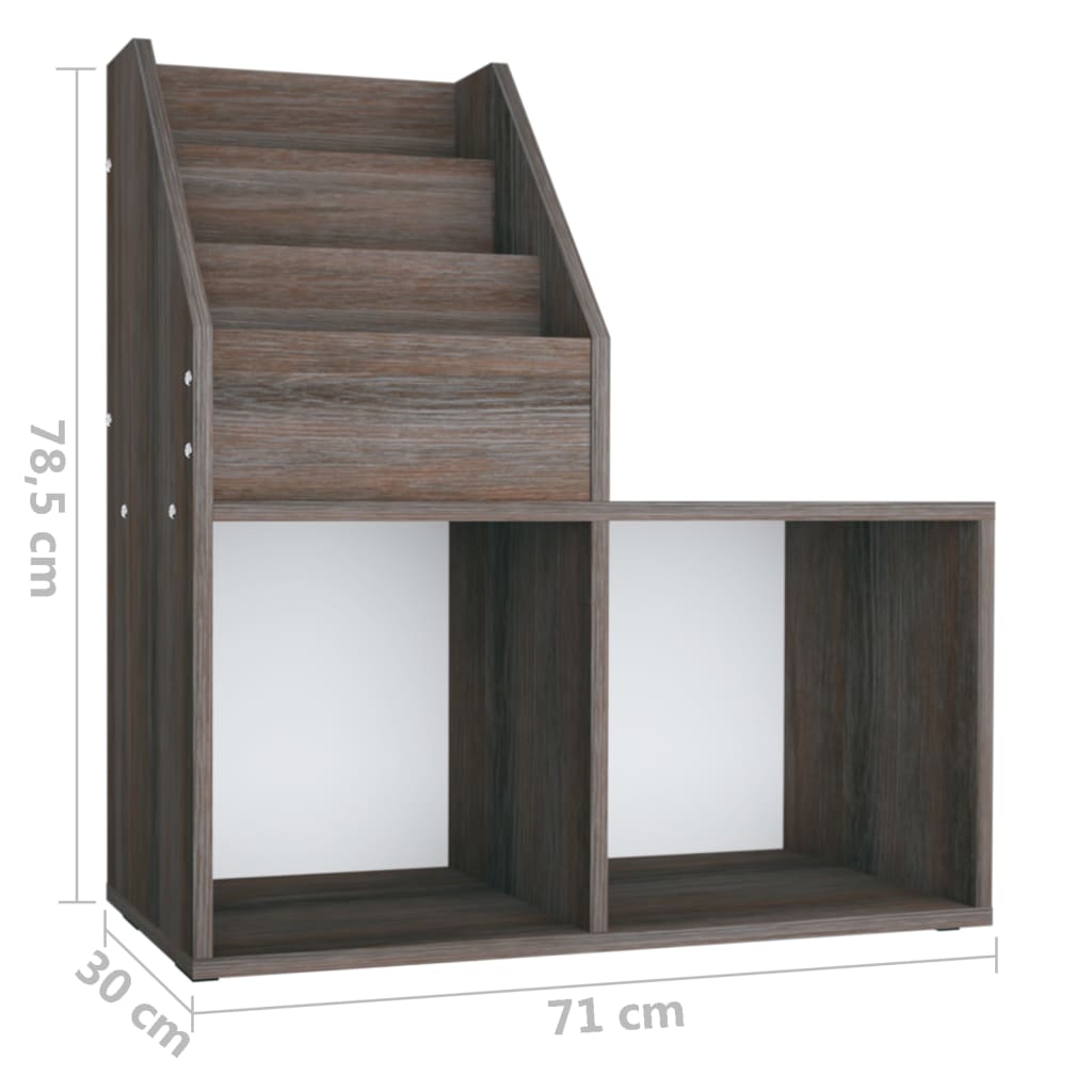 Παιδική Ραφιέρα Περ. Γκρι/Sonoma Δρυς 71x30x78,5 εκ Επεξ. Ξύλο 7