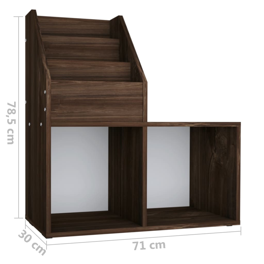 Παιδική Ραφιέρα Περιοδ. Καπνιστή Δρυς 71x30x78,5εκ Επεξ. Ξύλο 7