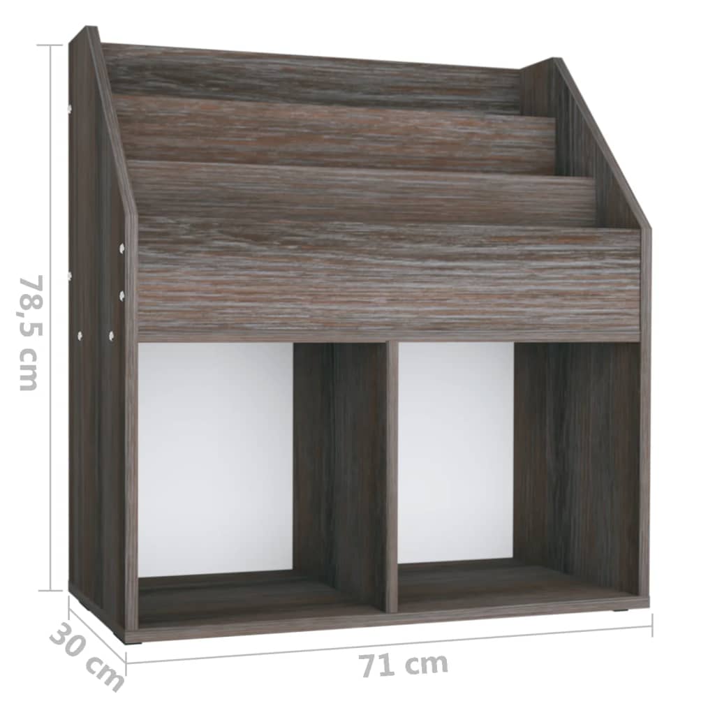 Παιδική Ραφιέρα Περ. Γκρι/Sonoma Δρυς 71x30x78,5 εκ Επεξ. Ξύλο 7