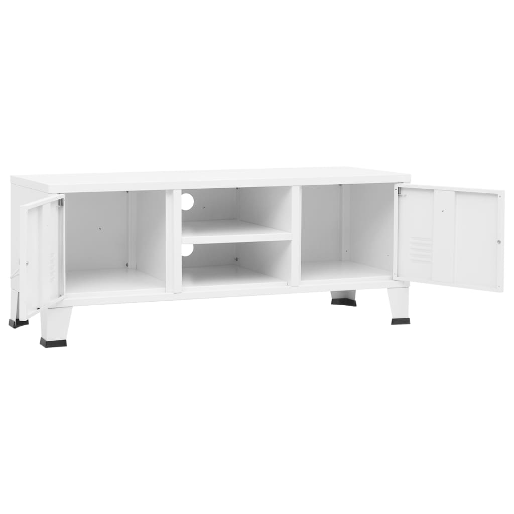 Έπιπλο Τηλεόρασης Βιομηχανικό Λευκό 105 x 35 x 42 εκ. Μεταλλικό 6