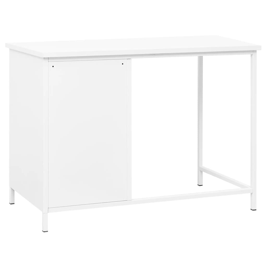 Βιομηχανικό Γραφείο με Συρτάρια Λευκό 105x52x75 εκ. Ατσάλινο 5