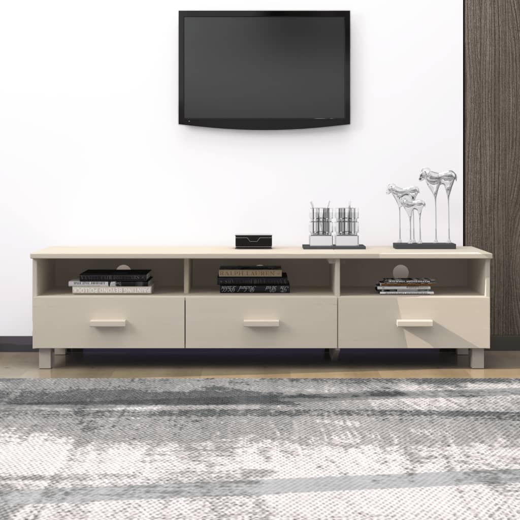 Έπιπλο Τηλεόρασης HAMAR Μελί 158x40x40 εκ. Μασίφ Ξύλο Πεύκου 1