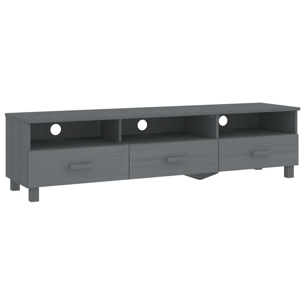Έπιπλο Τηλεόρασης HAMAR Σκ. Γκρι 158x40x40εκ. Μασίφ Ξύλο Πεύκου 2