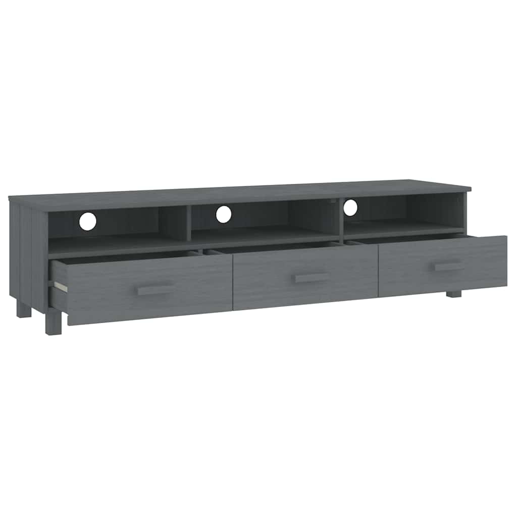 Έπιπλο Τηλεόρασης HAMAR Σκ. Γκρι 158x40x40εκ. Μασίφ Ξύλο Πεύκου 5
