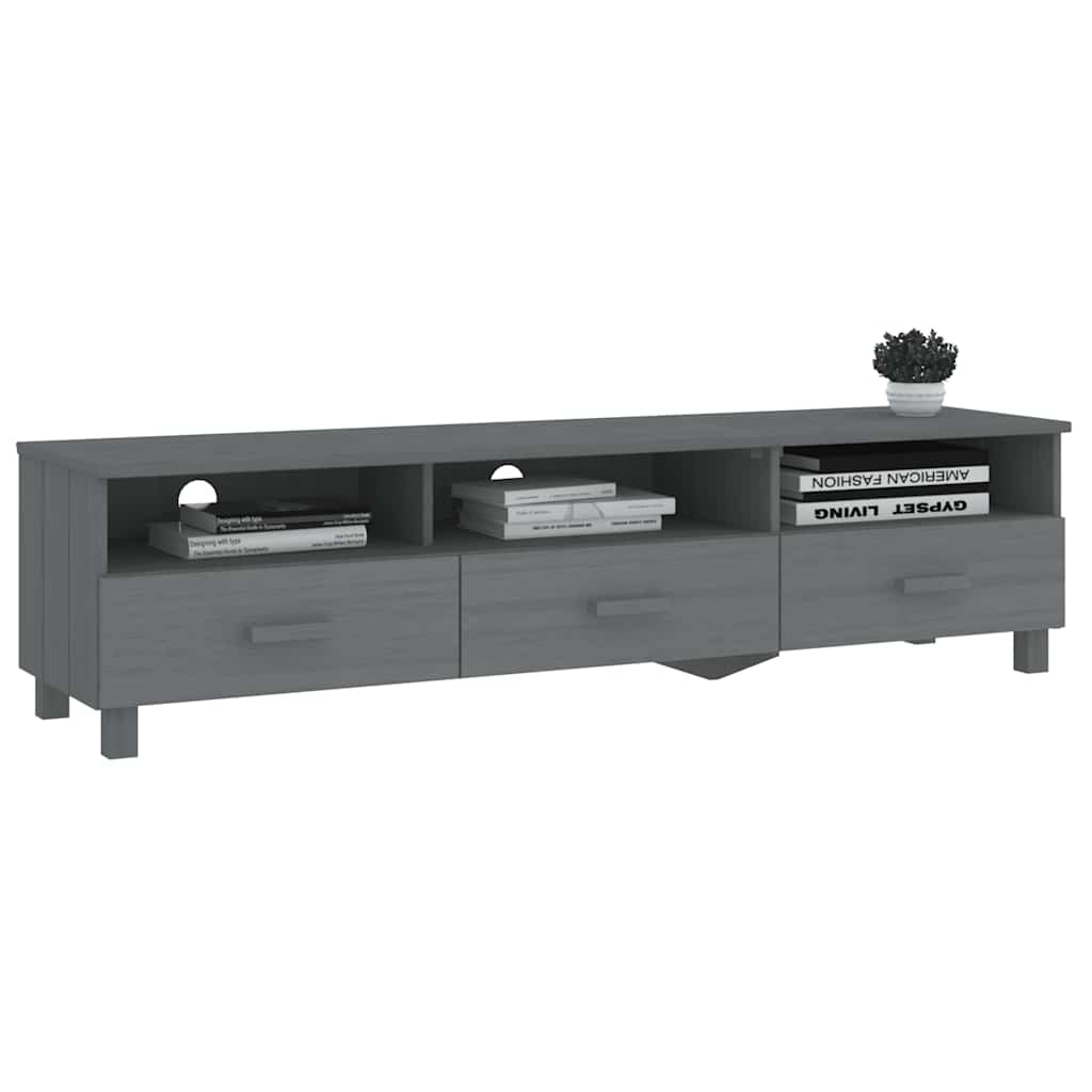 Έπιπλο Τηλεόρασης HAMAR Σκ. Γκρι 158x40x40εκ. Μασίφ Ξύλο Πεύκου 6
