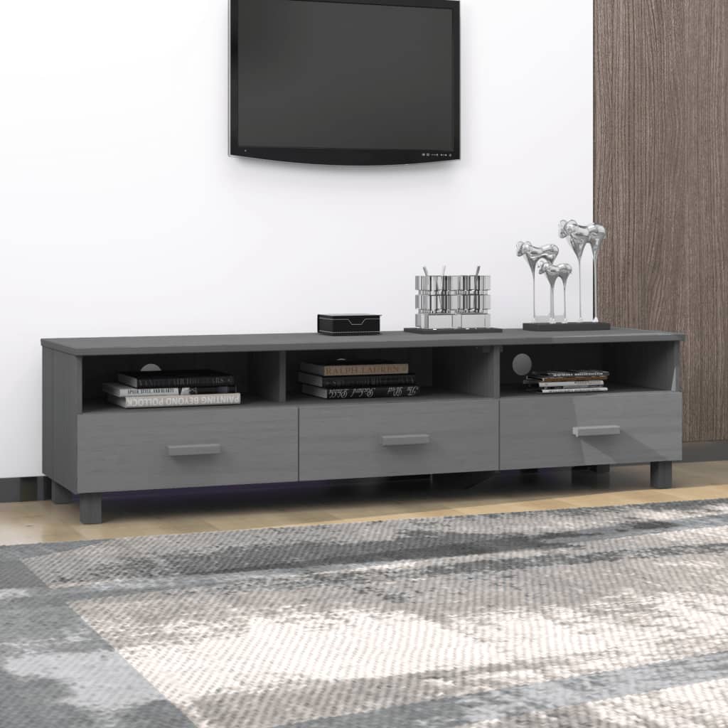 Έπιπλο Τηλεόρασης HAMAR Σκ. Γκρι 158x40x40εκ. Μασίφ Ξύλο Πεύκου 7