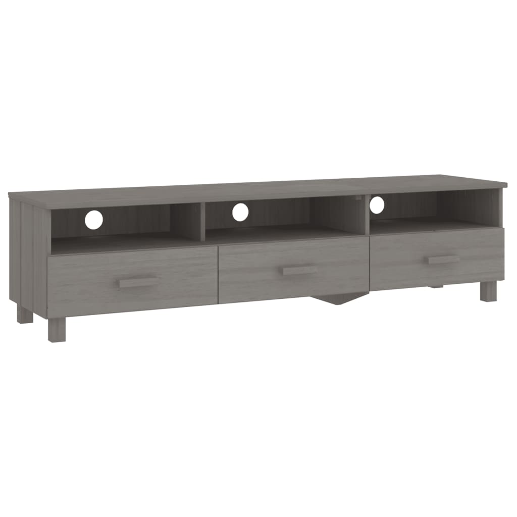 Έπιπλο Τηλεόρασης HAMAR Αν. Γκρι 158x40x40εκ. Μασίφ Ξύλο Πεύκου 2