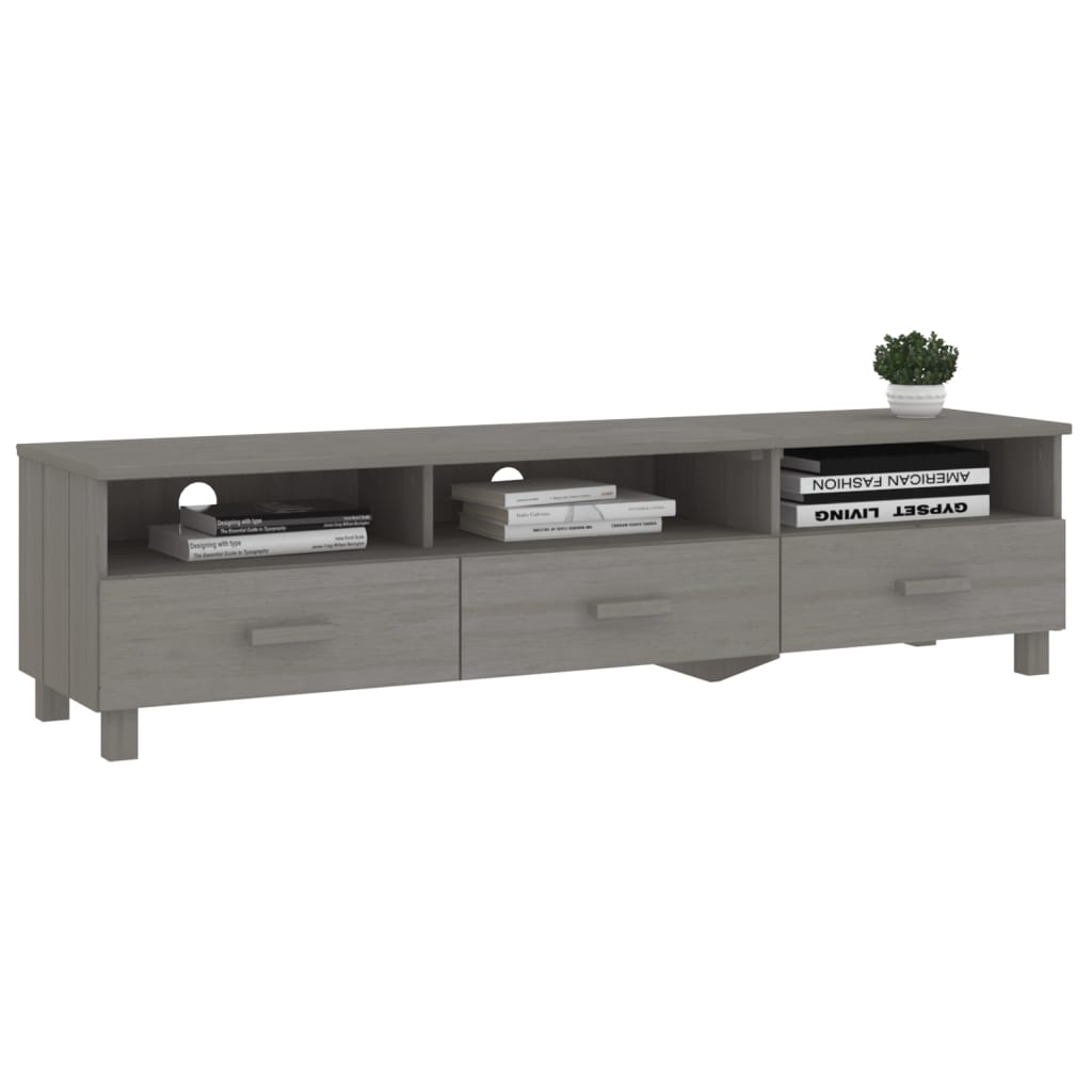 Έπιπλο Τηλεόρασης HAMAR Αν. Γκρι 158x40x40εκ. Μασίφ Ξύλο Πεύκου 6