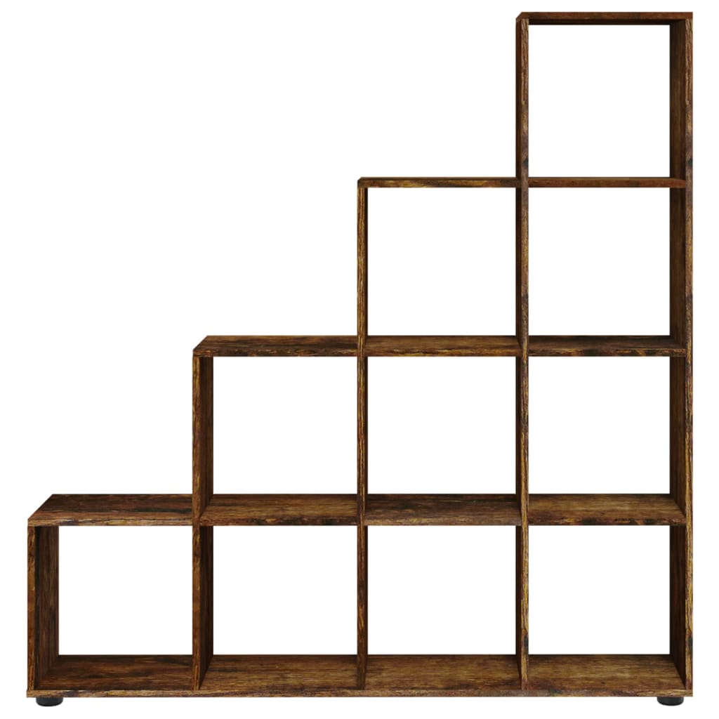 Βιβλιοθήκη Σκάλα Καπνιστή Δρυς 142 εκ. από Επεξεργασμένο Ξύλο 4