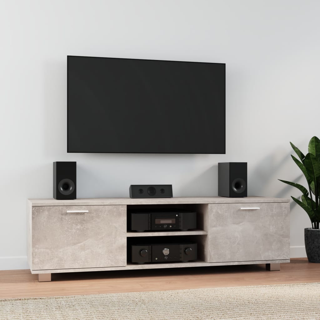 Έπιπλο Τηλεόρασης Γκρι Σκυροδέματος 140x40,5x35 εκ. Επεξ. Ξύλο 1