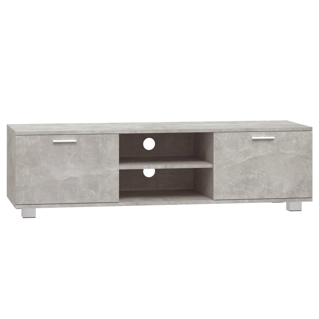 Έπιπλο Τηλεόρασης Γκρι Σκυροδέματος 140x40,5x35 εκ. Επεξ. Ξύλο 2