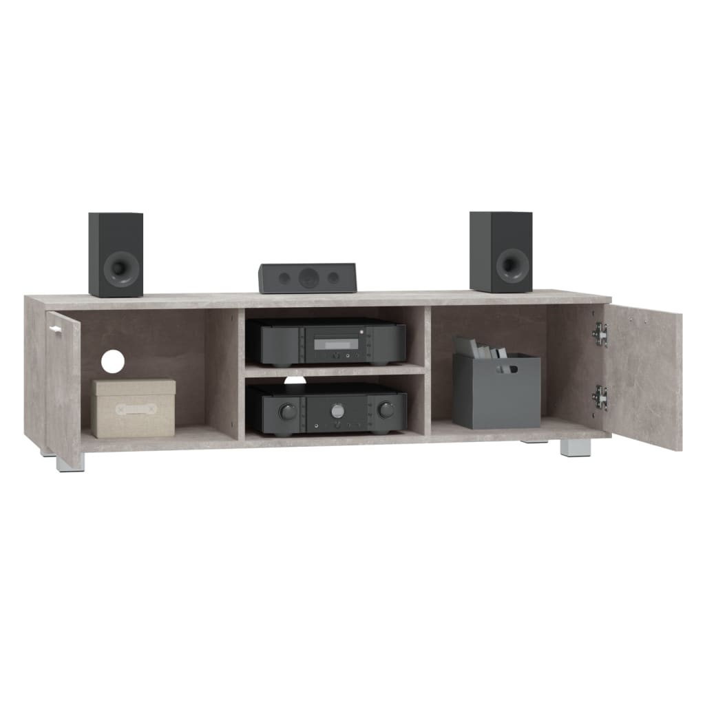 Έπιπλο Τηλεόρασης Γκρι Σκυροδέματος 140x40,5x35 εκ. Επεξ. Ξύλο 3