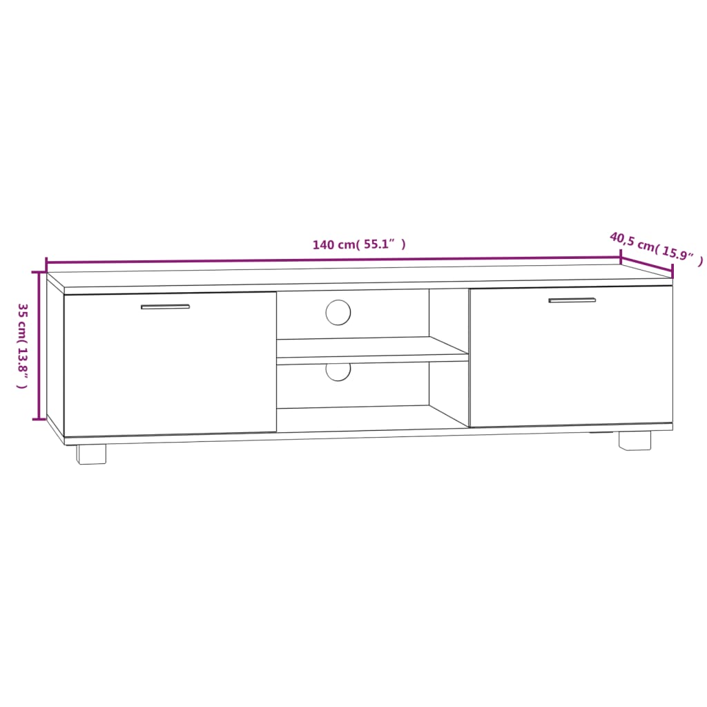 Έπιπλο Τηλεόρασης Καπνιστή Δρυς 140x40,5x35 εκ. Επεξ. Ξύλο 8