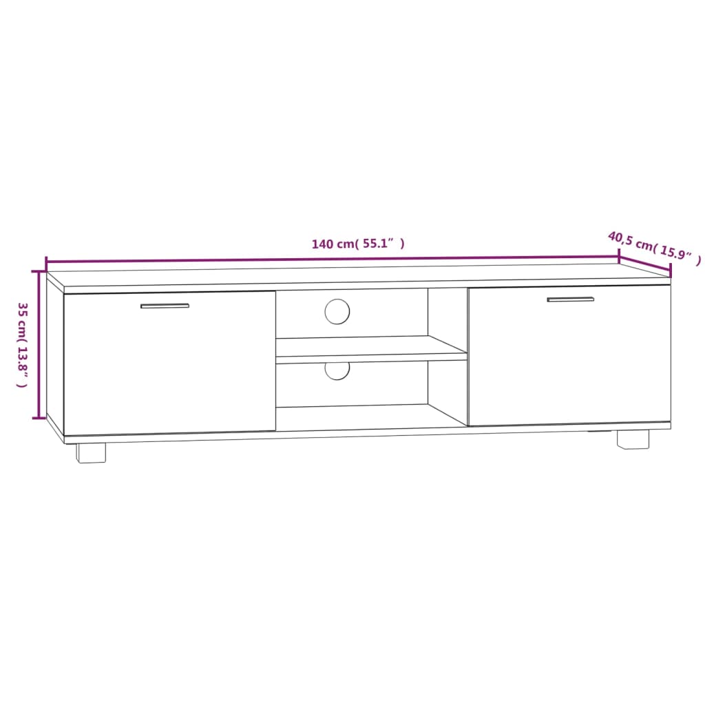 Έπιπλο Τηλεόρασης Καφέ Δρυς 140x40,5x35 εκ. Επεξεργ. Ξύλο 8